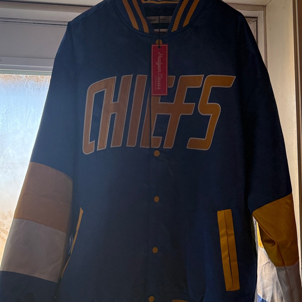 Nostalgia Blue and Yellow Chiefs Bomber Jacket